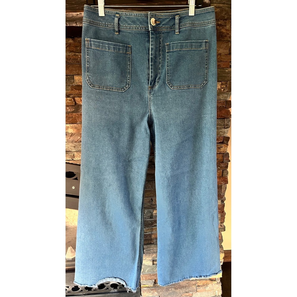 EVERY Wide Leg Crop Denim Jeans 12